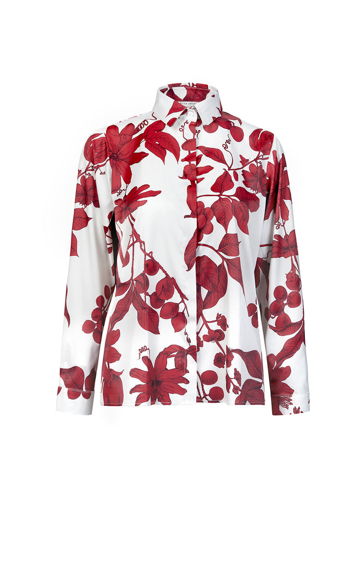 Camisa Clásica Botánica Cereza