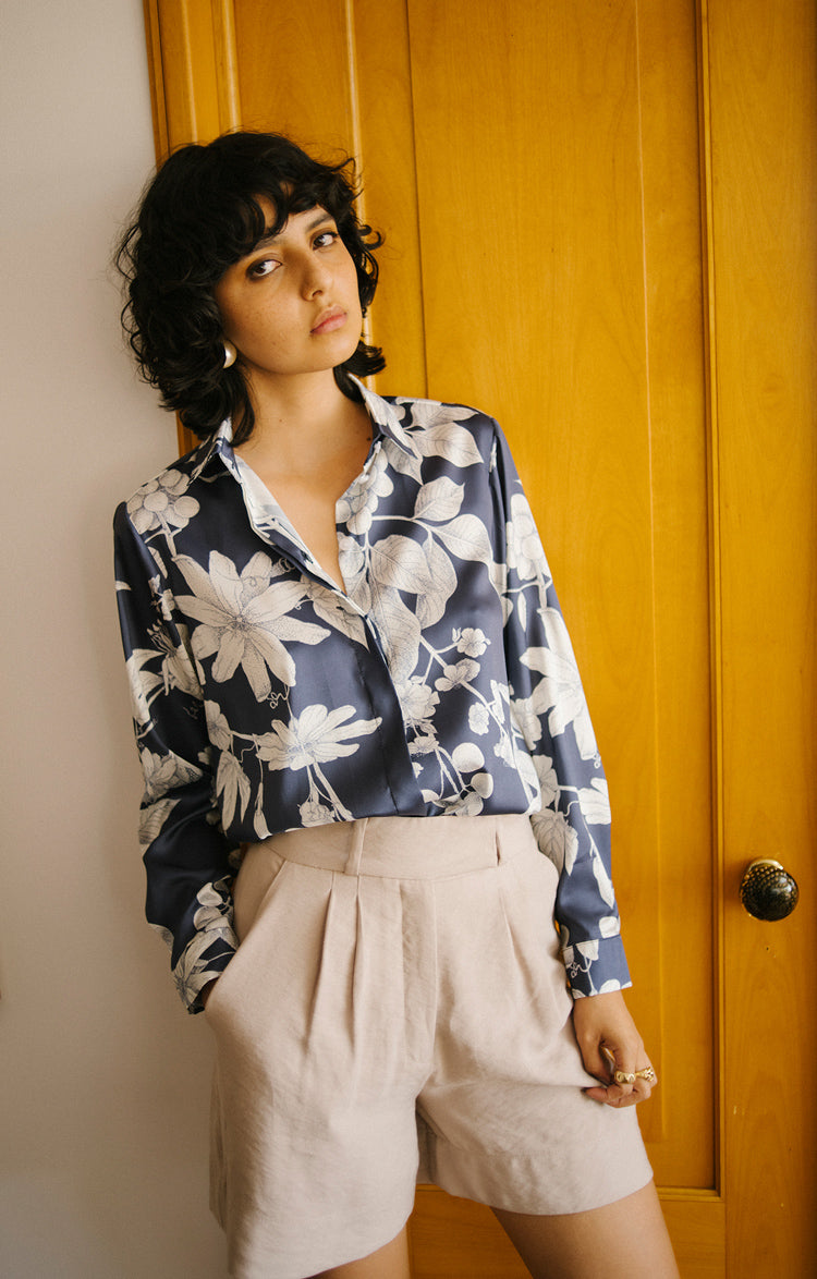 Camisa Clásica Botánica Navy