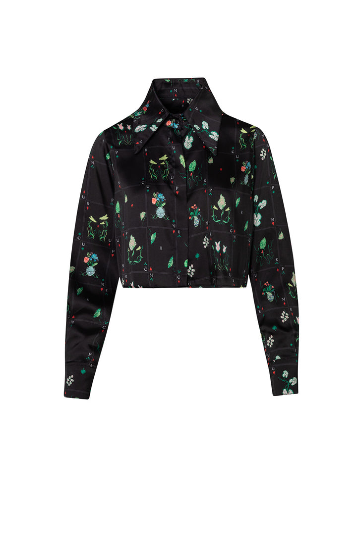 Camisa Triton Crop Oráculo Negro