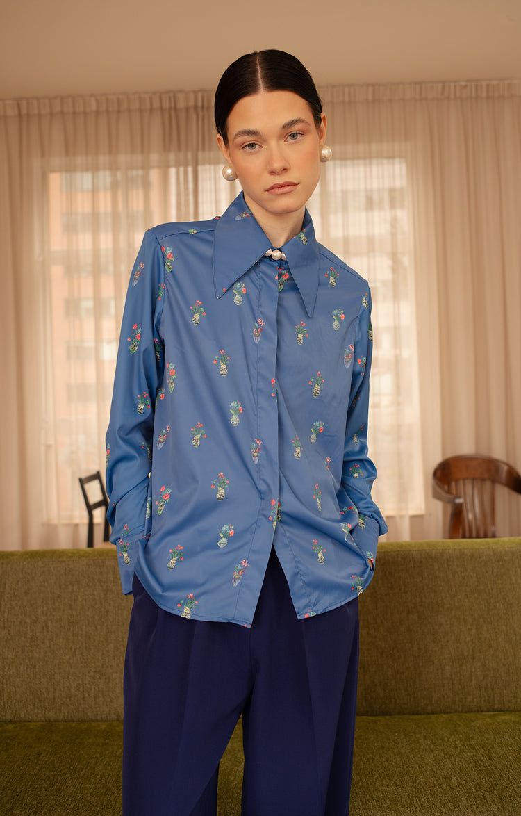 Camisa Llorente Indigo