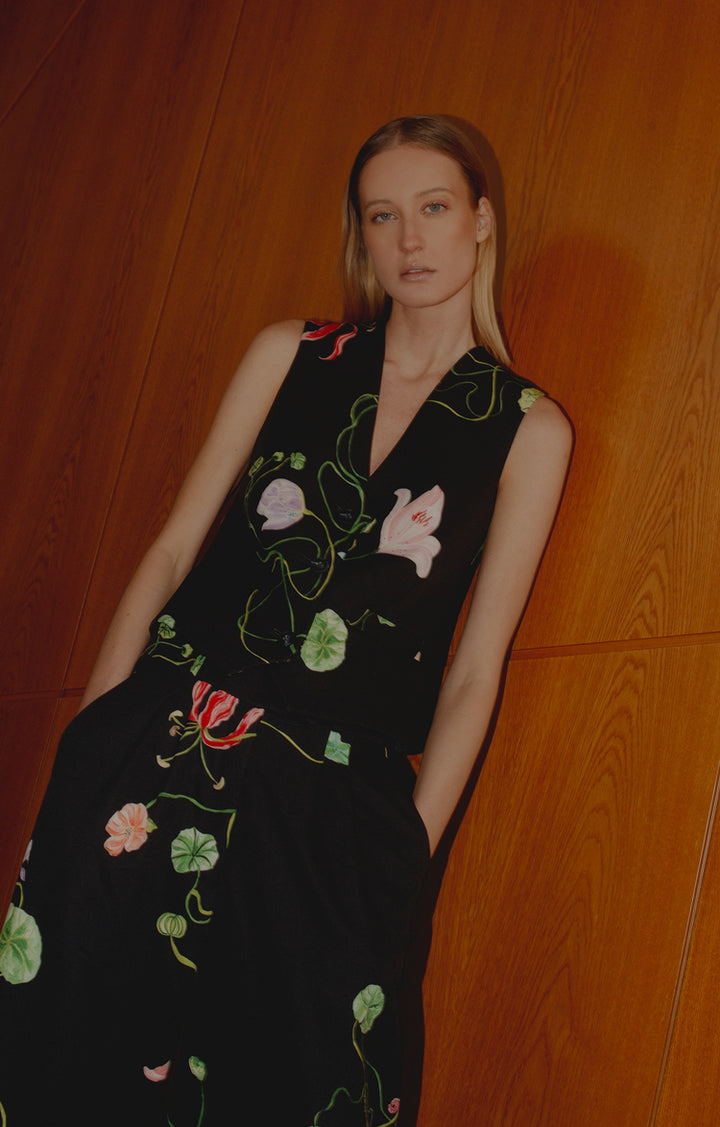 Chaleco Flora Negro