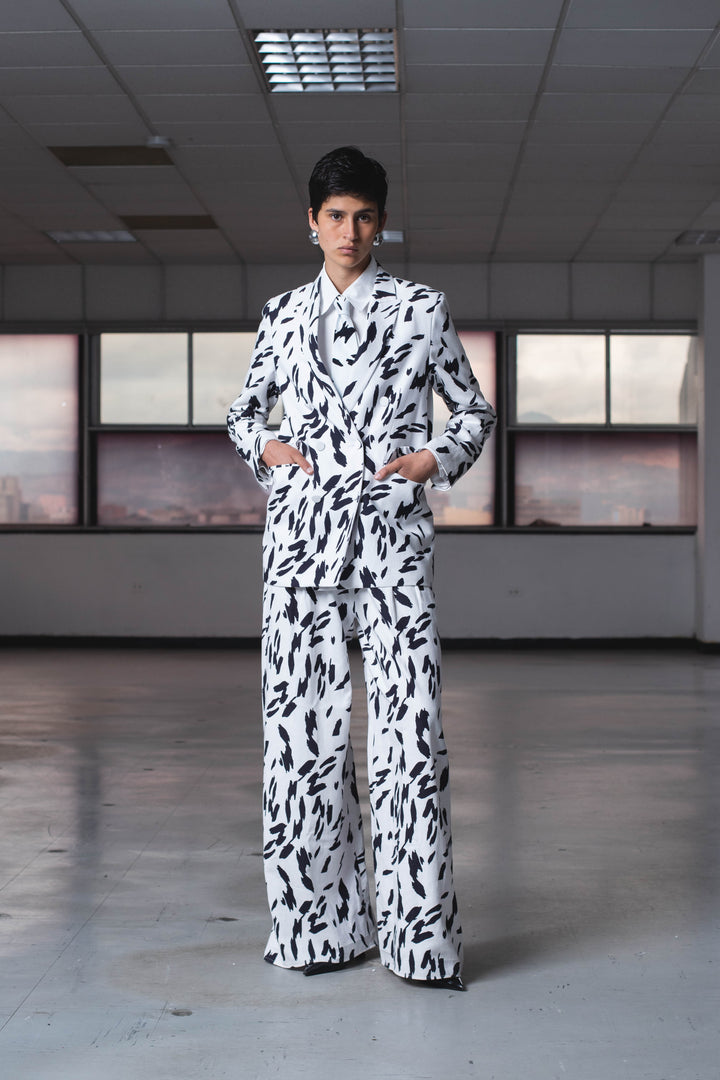 CORBATA CRUELA BLANCO Y NEGRO