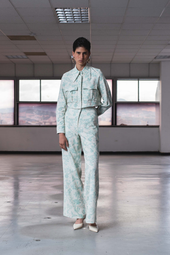 CHAQUETA SAFARI MENTA