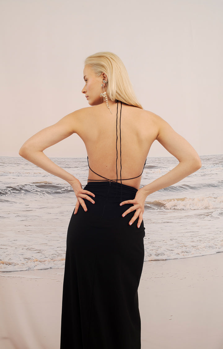 Falda Nudo Larga Negro