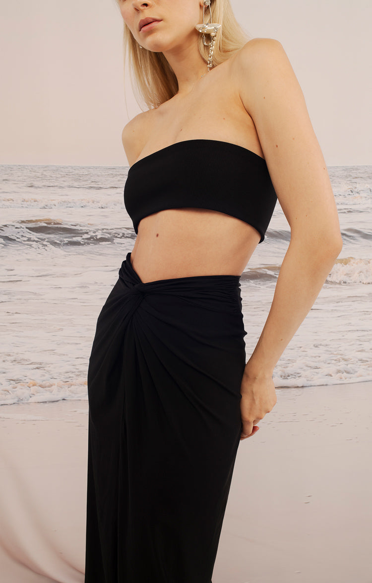 Falda Nudo Larga Negro